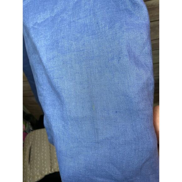 Lauren Ralph Lauren Blue Drawstring Pants — Linen Blend — RL Buckle — Size 8 - Picture 11 of 11